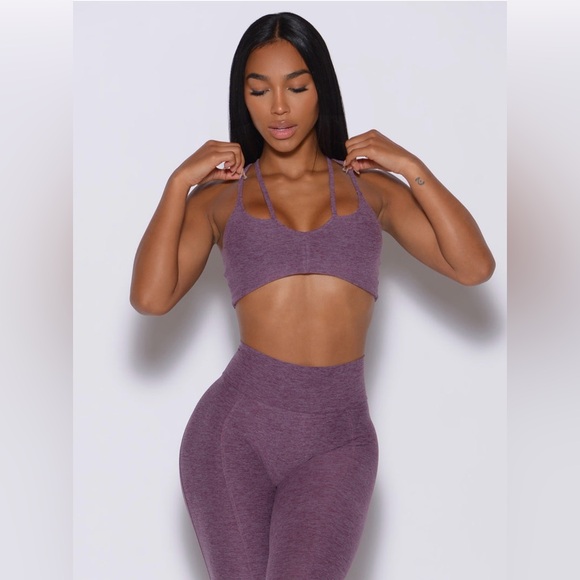 Bombshell Sportswear Regal Purple Topnotch Strappy Sports Bra - Picture 2 of 3